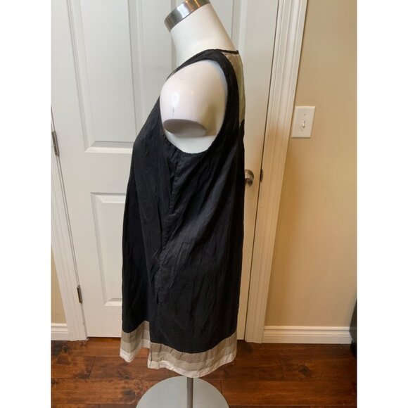 Calypso St. Barth Black & Gray 100% Silk Sleeveless Dress, Size Medium - Picture 3 of 5